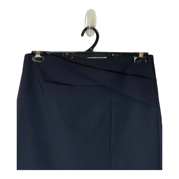 Halston Heritage Black Wrap Front Detail A Line Mini Skirt Size 4 - Picture 3 of 7